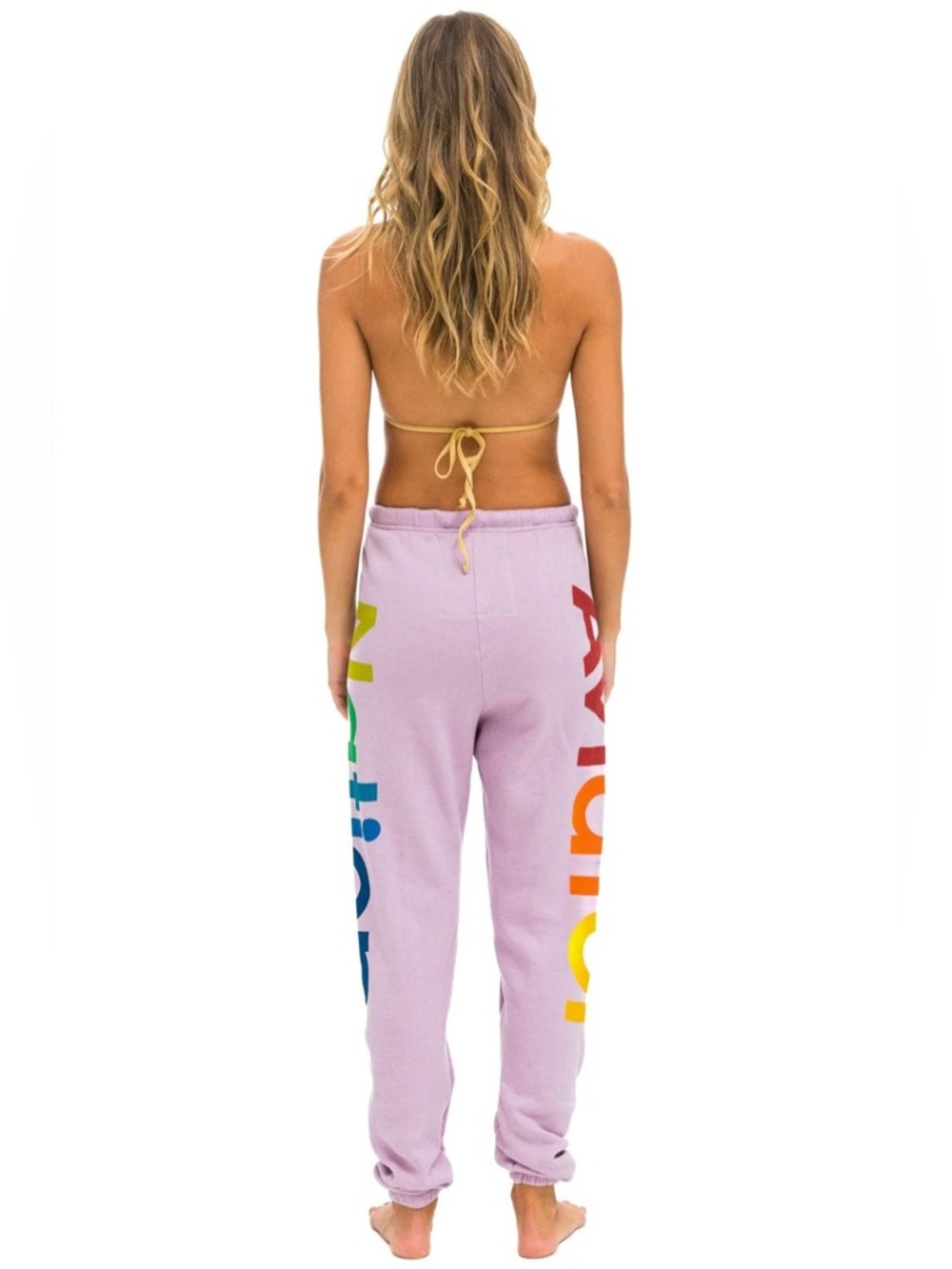 AVIATOR NATION 2 SWEATPANTS - MAUVE Sz Small - Picture 7 of 9